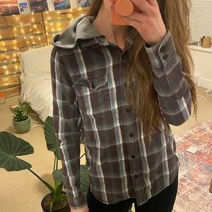Burton plaid shirt with hood